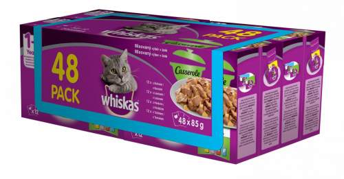 Whiskas Casserole kapsičky mixovaný výběr v želé pro dospělé kočky 48 pack