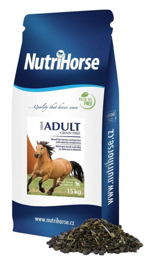CANVIT s.r.o. Nutri Horse Müsli Adult Grain Free pro koně 15kg NEW