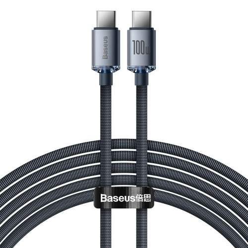 Baseus nabíjecí / datový kabel Crystal Shine Series USB-C - USB-C, 100W, 2m, černá CAJY000701