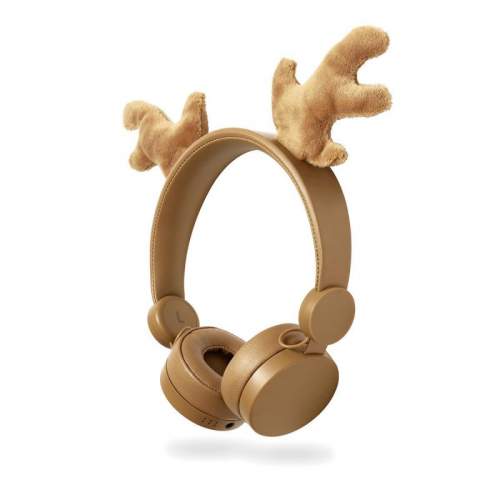 Dětská sluchátka Nedis Rudy Reindeer, odpojitelná magnetická ouška - hnědá