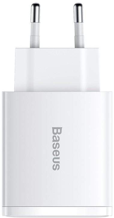 BASEUS kompaktní rychlonabíjecí adaptér 2x USB-A, 1x Type-C 30W CCXJ-E02 bílá