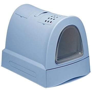 IMAC Krytý kočičí záchod s výsuvnou zásuvkou pro stelivo modrá