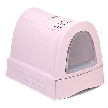 IMAC Krytý kočičí záchod s výsuvnou zásuvkou pro stelivo růžová