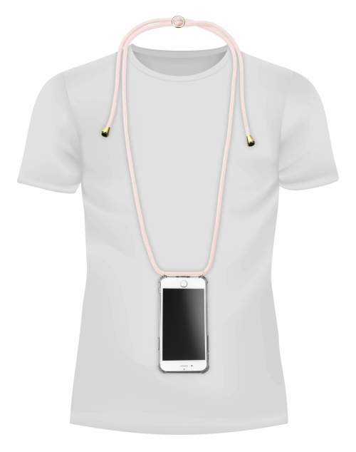 Cellularline Neck-Case se šňůrkou na krk Apple iPhone 6/7/8/SE (2020) růžový