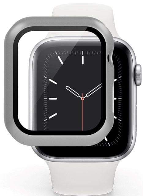 Epico Glass Case for Apple Watch  4/5/6/SE (44 mm) - stříbrná
