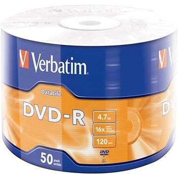 Verbatim DVD-R DataLife 4,7GB, 16×, wrap 50 ks (43791)