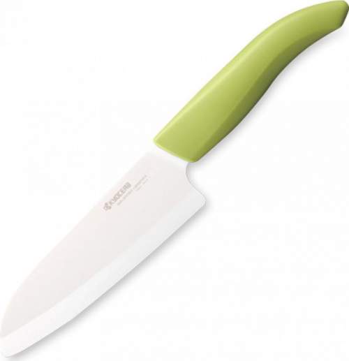 KYOCERA keramický nůž s bílou čepelí/ 14 cm dlouhá čepel/ zelená plastová rukojeť