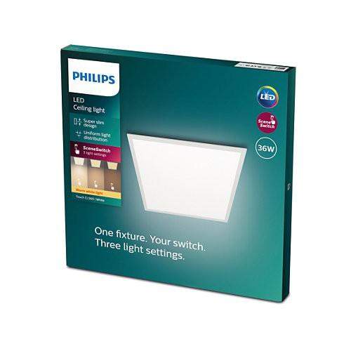 Philips LED Stropní přisazený panel Superslim Touch CL560 8719514326682 36W 3300lm 2700K IP20 60cm bílý, 3-krokové stmívání