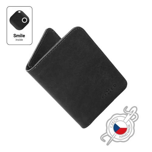 FIXED kožená peněženka Smile Wallet XL se smart trackerem Smile Pro, černá