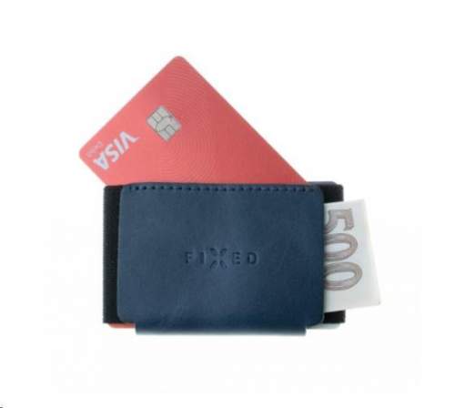 FIXED kožená peněženka Smile Tiny Wallet se smart trackerem Smile Pro, modrá