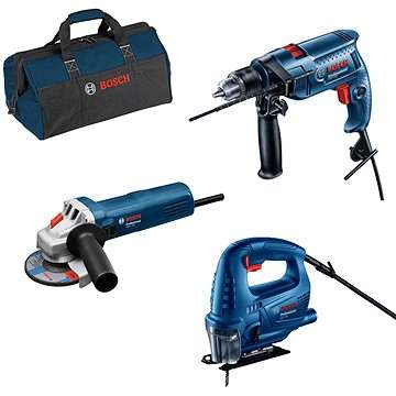 Bosch GSB 550 + GWS 750 + GST 700 + taška na nářadí, karton (0.615.990.M3L)