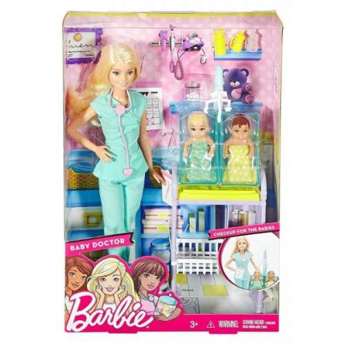 Mattel Barbie Povolání herní set Dětská doktorka se 2 novorozenci