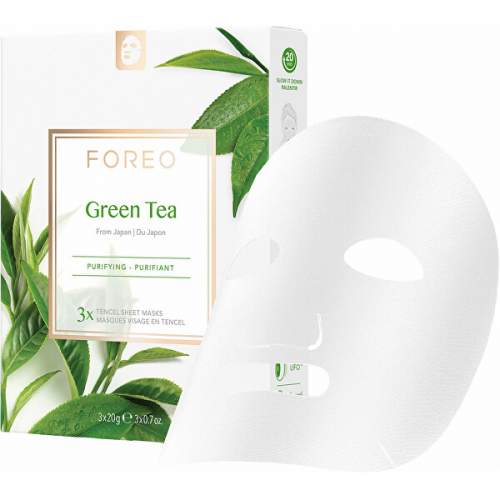 Foreo Green Tea - Očišťující plátýnková maska pro smíšenou pleť 3 x 20 g