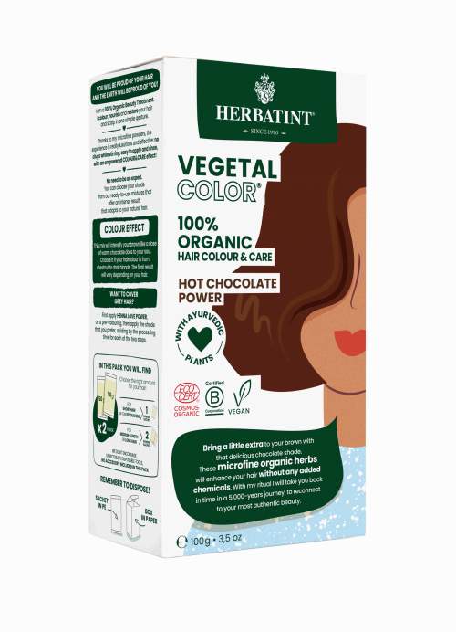 HERBATINT VEGETAL COLOUR Bio rostlinná barva na vlasy HOT CHOCOLATE POWER 100 g