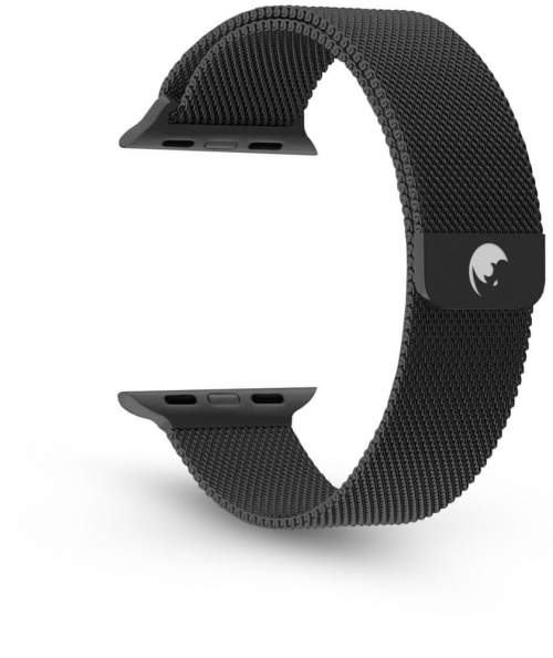 RhinoTech ocelový řemínek milánský tah pro Apple Watch 42 / 44 / 45mm černý RTACC220