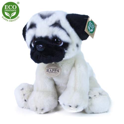 RAPPA Plyšový pes mops 30 cm ECO-FRIENDLY