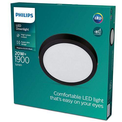 Philips LED Stropní přisazené svítidlo Magneos 8719514328778 20W 1900lm 2700K IP20 28,6cm kulaté černé