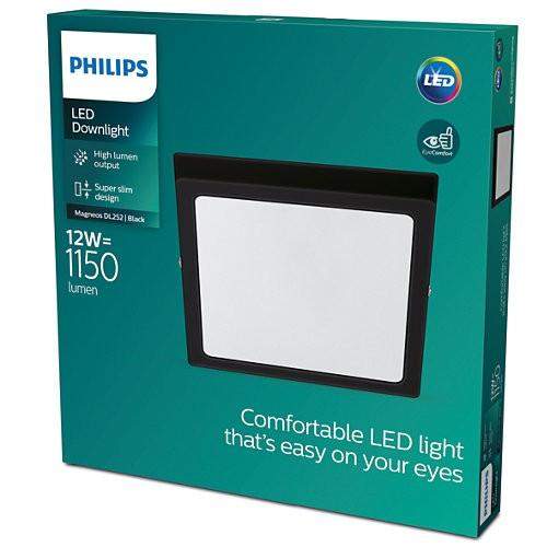Philips LED Stropní přisazené svítidlo Magneos 8719514328730  1150lm  IP20 21cm hranaté černé