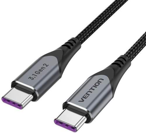 Vention USB-C 3.2 Gen 2 100W 10Gbps Cable 1M Gray Aluminum Alloy Type (TAHHF)