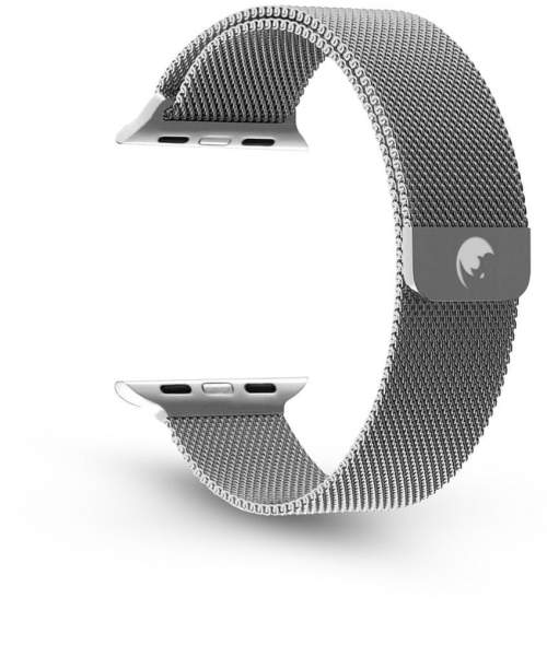 RhinoTech ocelový řemínek milánský tah pro Apple Watch 42 / 44 / 45mm, stříbrná RTACC222
