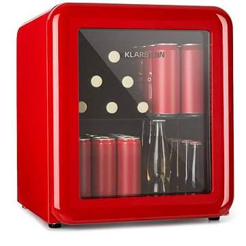 Klarstein PopLife, chladnička na nápoje, 48 litrů, 0 - 10 °C, retro design, červená (HEA13-PopLife46R)