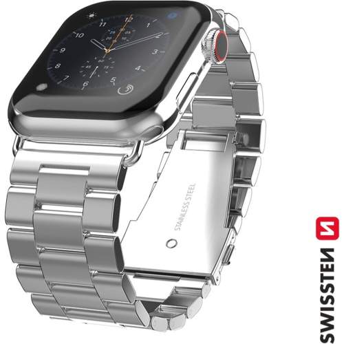 SWISSTEN kovový řemínek Pro Apple Watch 38-40 mm stříbrný