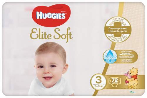 HUGGIES Elite Soft 3 5-9kg 72ks