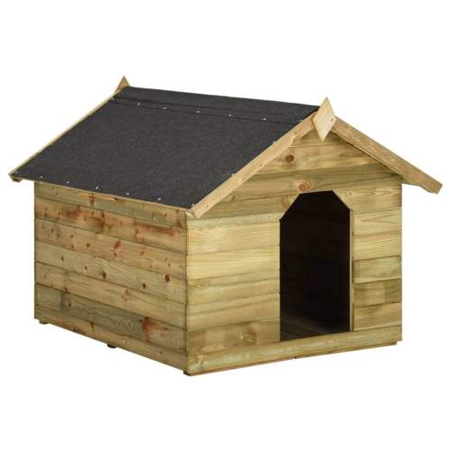 Zahradní psí bouda s otevírací střechou impregnovaná borovice 105,5 × 123,5 × 85 cm (8718475715290)