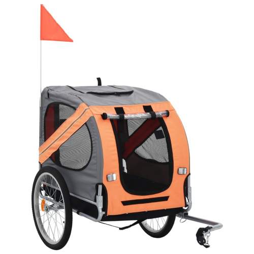 zahrada-XL Vozík za kolo pro psa oranžovo-šedý