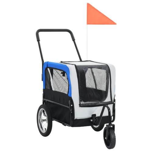 zahrada-XL Vozík pro psa za kolo a na běhání 2 v 1 šedo-modrý