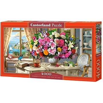 Puzzle Castorland Puzzle Letní kytice se šálkem čaje 4000 dílků