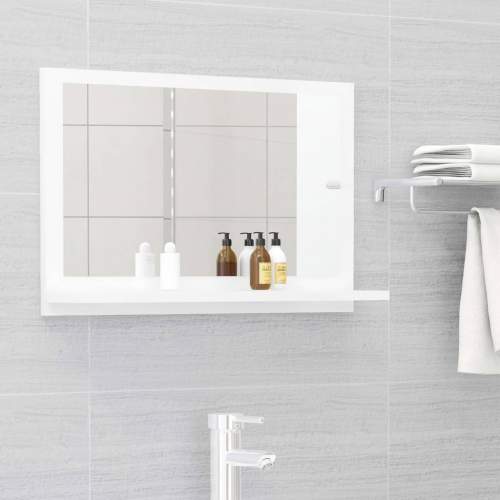 zahrada-XL Koupelnové zrcadlo bílé vysoký lesk 60x10,5x37 cm dřevotříska
