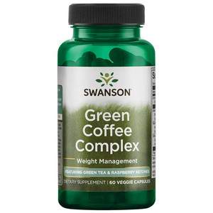 Swanson Green Coffee Complex 60 ks vegetariánská kapsle, s extraktem ze zeleného čaje a malinovými ketony