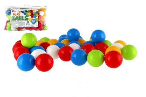 Teddies Míček/Míčky do hracích koutů 6cm barevný 100ks v plastové tašce 24m+
