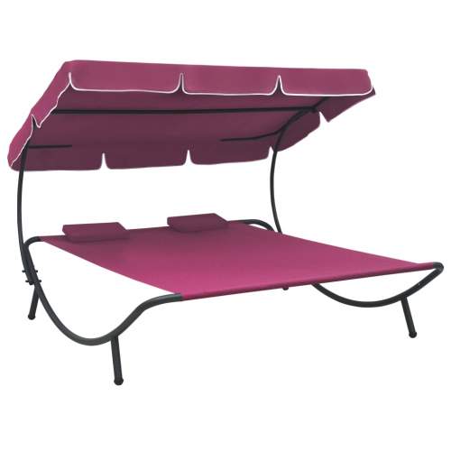 zahrada-XL Zahradní postel s baldachýnem a polštáři růžová