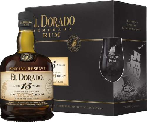 El Dorado Rum 15YO 0,7l 43%+2xSklo