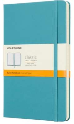 Moleskine - zápisník tvrdý, linkovaný, modrozelený L