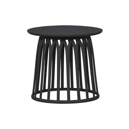 Hoorns Černý plastový zahradní odkládací stolek Brian 50 cm