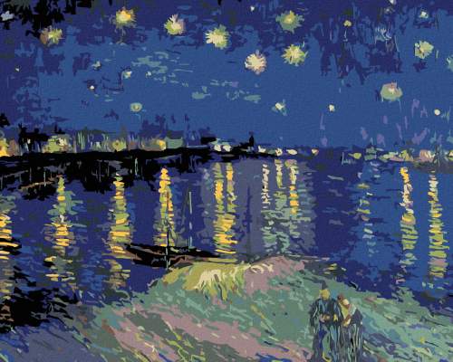 Zuty Malování podle čísel Hvězdná noc nad Rhone (Van Gogh)