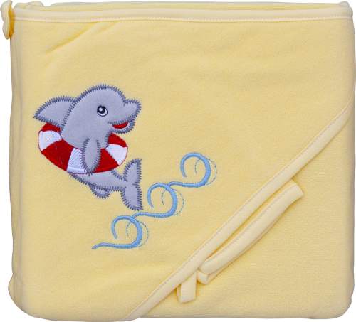 Scarlett Froté ručník - delfín s kapucí Žlutá