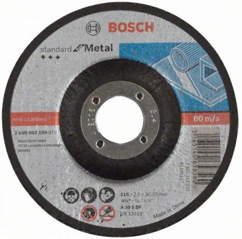 BOSCH Dělicí kotouč profilovaný Standard for Metal, 115 mm