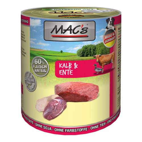 Macs Dog masová konzerva pro psy (telecí a kachní) Balení: 800 g
