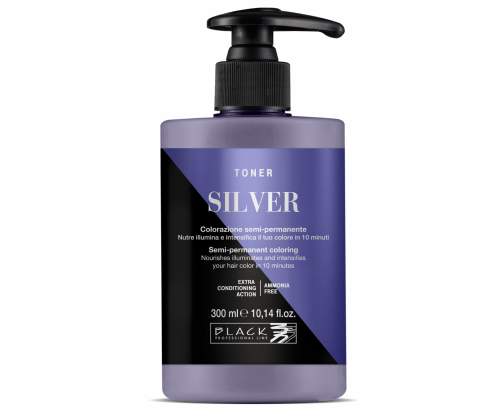 Black Professional Toner Semi-permanent Hair Colour 300 ml semi-permanentní barva Silver