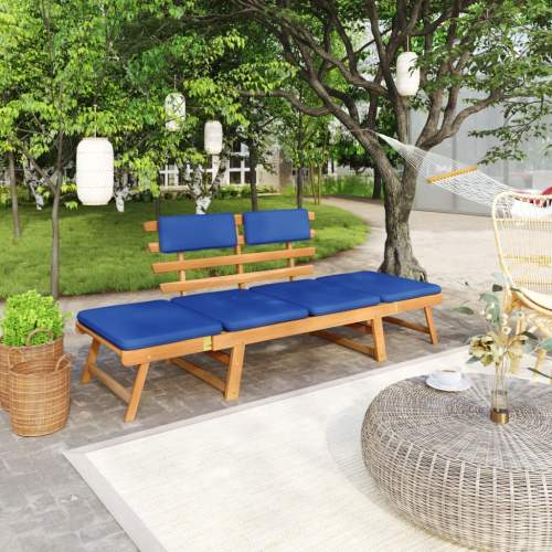 zahrada-XL Zahradní lavice s poduškami 2-v-1 190 cm masivní akáciové dřevo