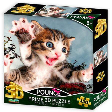 PRIME 3D Puzzle Skákající kočka: Chicken 3D 150 dílků