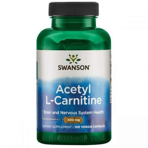 Swanson Acetyl-L-Carnitine 500mg 100 kapslí