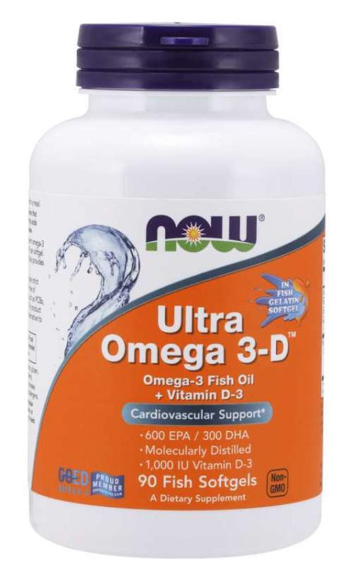 Now Foods Ultra Omega 3-D 600 EPA/300 DHA +  Vitamin D3 90 kapslí