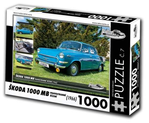 RETRO-AUTA Puzzle č. 7 Škoda 1000MB pravostranné řízení (1966) 1000 dílků