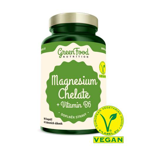 GREENFOOD NUTRITION Magnesium chelát + vitamin B6 90 kapslí