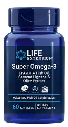 Life Extension rybí olej se sezamovými lignany a olivovým extraktem 60 kapslí